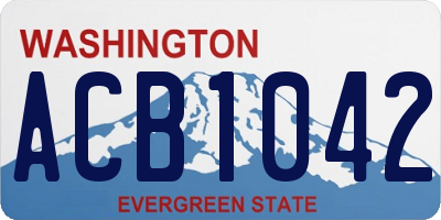 WA license plate ACB1042