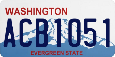 WA license plate ACB1051