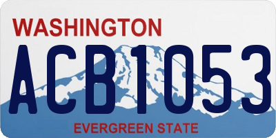 WA license plate ACB1053