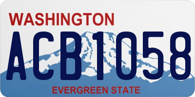 WA license plate ACB1058