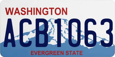 WA license plate ACB1063