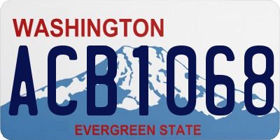 WA license plate ACB1068
