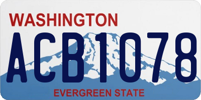 WA license plate ACB1078