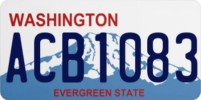 WA license plate ACB1083