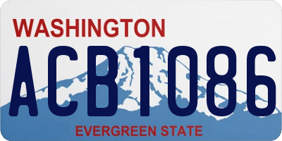 WA license plate ACB1086