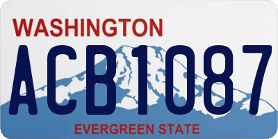 WA license plate ACB1087