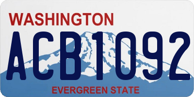 WA license plate ACB1092