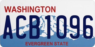 WA license plate ACB1096