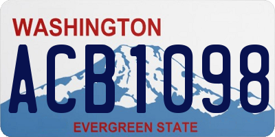 WA license plate ACB1098