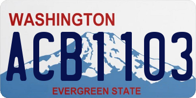 WA license plate ACB1103