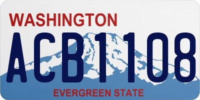 WA license plate ACB1108
