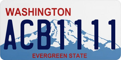WA license plate ACB1111