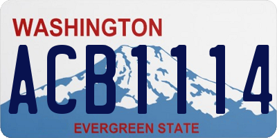 WA license plate ACB1114