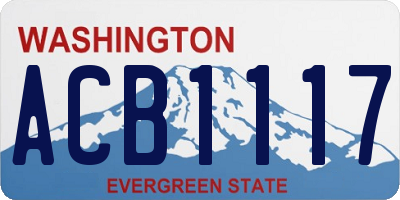 WA license plate ACB1117