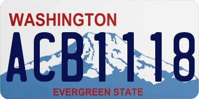 WA license plate ACB1118