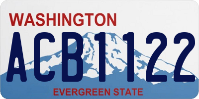 WA license plate ACB1122