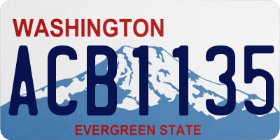 WA license plate ACB1135