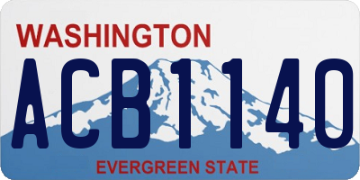 WA license plate ACB1140