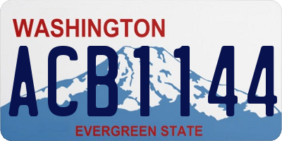 WA license plate ACB1144