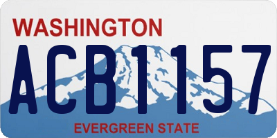 WA license plate ACB1157