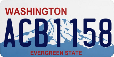 WA license plate ACB1158