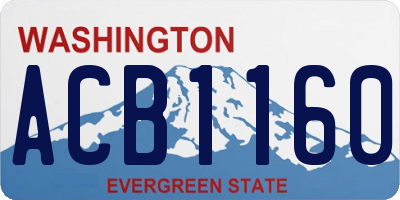 WA license plate ACB1160