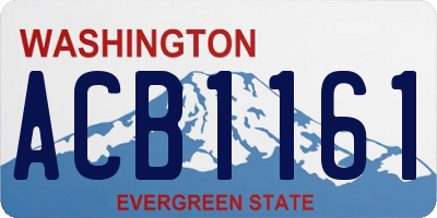 WA license plate ACB1161