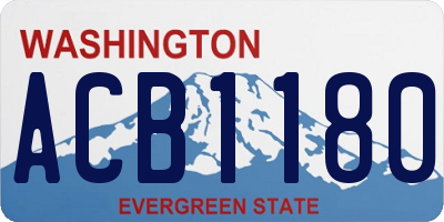 WA license plate ACB1180