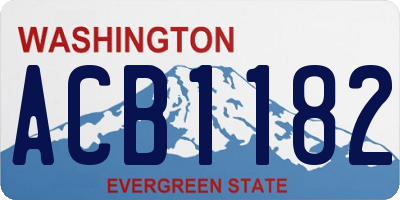WA license plate ACB1182