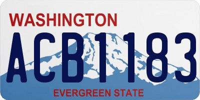 WA license plate ACB1183