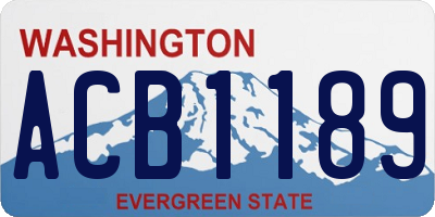 WA license plate ACB1189