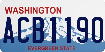 WA license plate ACB1190