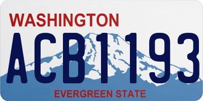 WA license plate ACB1193
