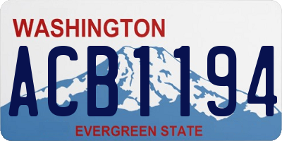 WA license plate ACB1194