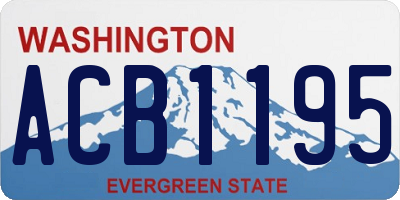 WA license plate ACB1195