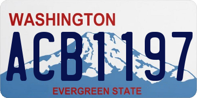 WA license plate ACB1197