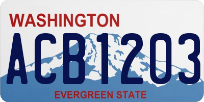 WA license plate ACB1203