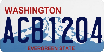 WA license plate ACB1204
