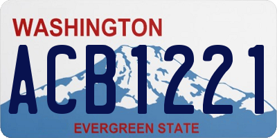 WA license plate ACB1221