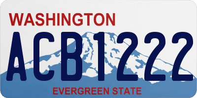 WA license plate ACB1222