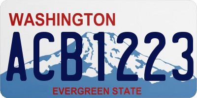 WA license plate ACB1223