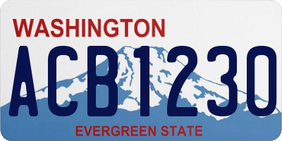 WA license plate ACB1230