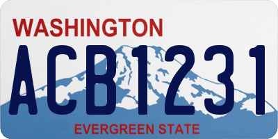 WA license plate ACB1231