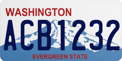 WA license plate ACB1232