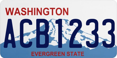 WA license plate ACB1233