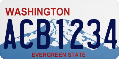 WA license plate ACB1234