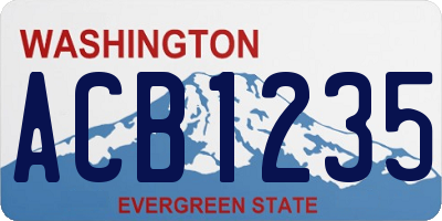 WA license plate ACB1235