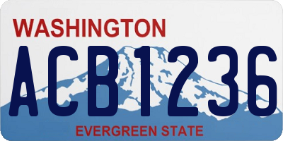 WA license plate ACB1236