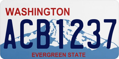WA license plate ACB1237