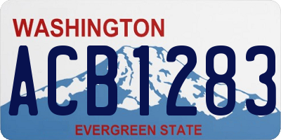 WA license plate ACB1283